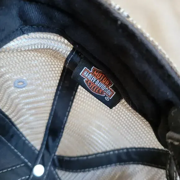 HARLEY DAVIDSON Hat Cap Trucker Gray Adjustable Hook-and-Loop Breathable Logo - Picture 8 of 8